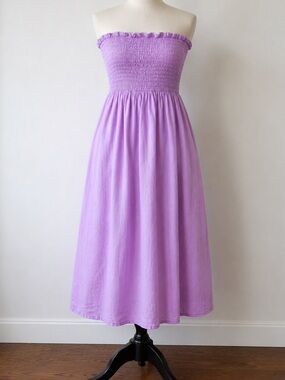 Sleeper Lilac Smocked Maxi Dress XS